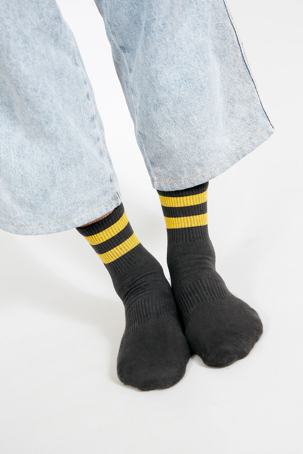 Close up shot of Tailored Union striped tube socks