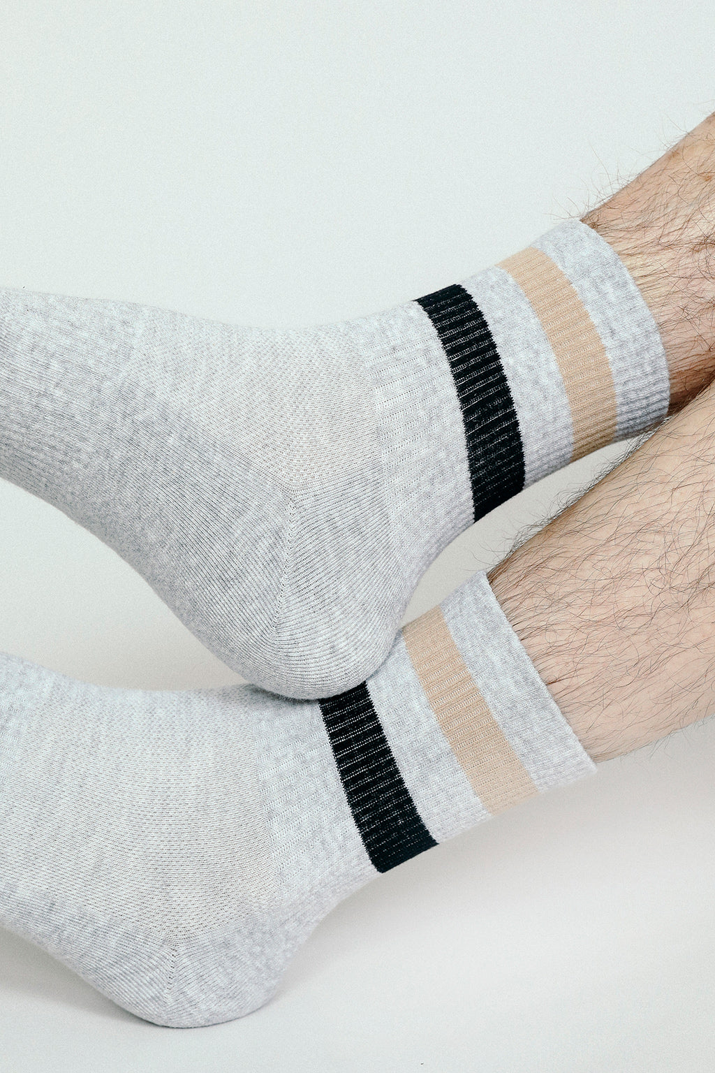 Close up shot of Tailored Union striped tube socks