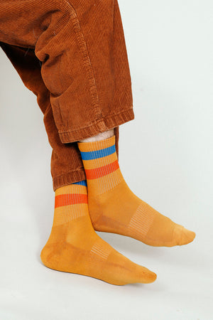 Close up shot of Tailored Union striped tube socks