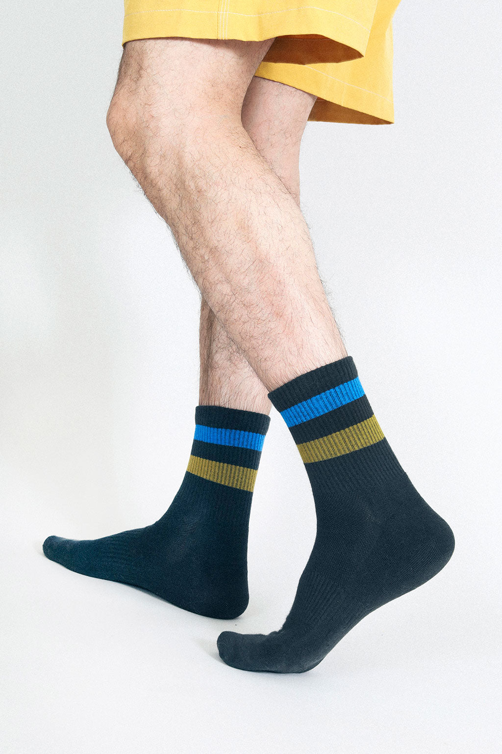 Close up shot of Tailored Union striped tube socks