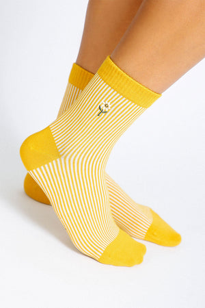 Tailored Union combed cotton gold Daisy socks