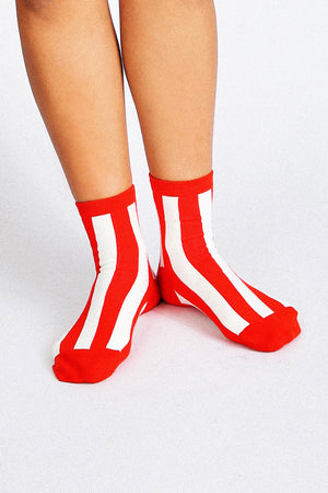 Tailored Union Line Sock Red